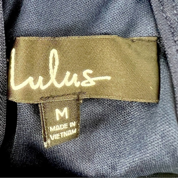 Lulu’s Blue Lined Lace Sleeveless High Neck Mini Dress Size Medium Women’s - Picture 2 of 5